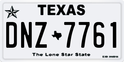TX license plate DNZ7761