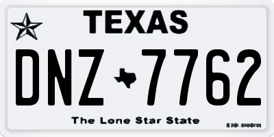 TX license plate DNZ7762