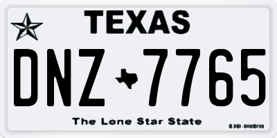 TX license plate DNZ7765