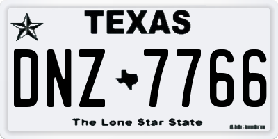 TX license plate DNZ7766