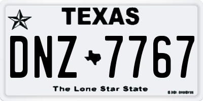 TX license plate DNZ7767