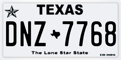 TX license plate DNZ7768