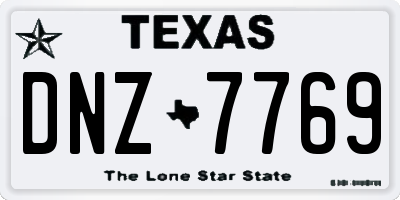 TX license plate DNZ7769