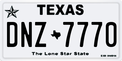 TX license plate DNZ7770