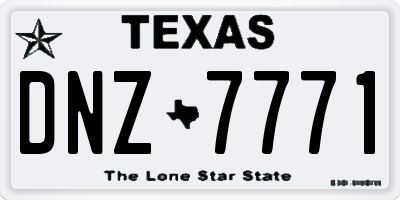 TX license plate DNZ7771