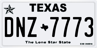 TX license plate DNZ7773