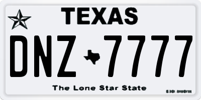 TX license plate DNZ7777
