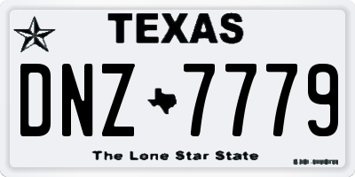 TX license plate DNZ7779