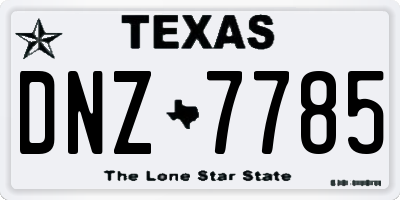 TX license plate DNZ7785