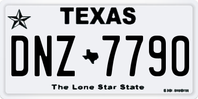 TX license plate DNZ7790