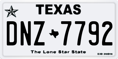 TX license plate DNZ7792