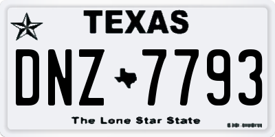 TX license plate DNZ7793