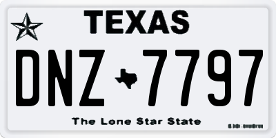 TX license plate DNZ7797