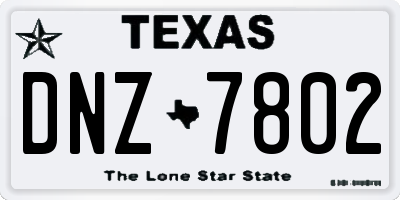 TX license plate DNZ7802