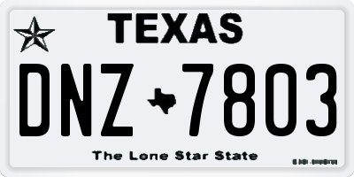 TX license plate DNZ7803