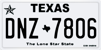 TX license plate DNZ7806