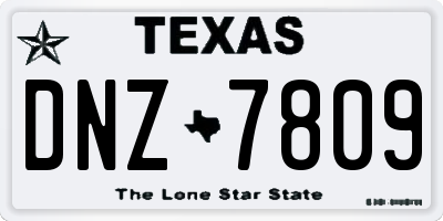 TX license plate DNZ7809