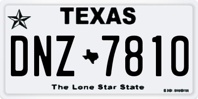 TX license plate DNZ7810