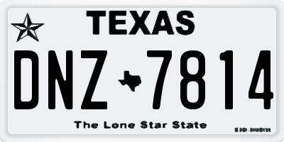 TX license plate DNZ7814