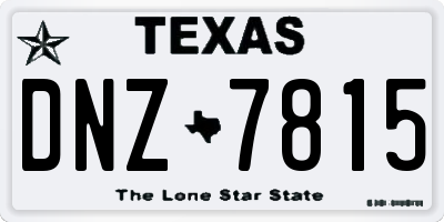 TX license plate DNZ7815