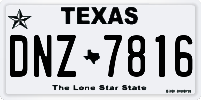 TX license plate DNZ7816
