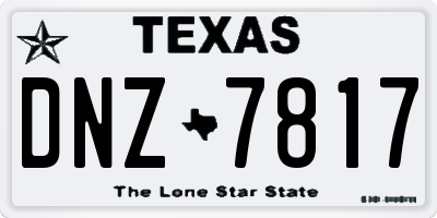 TX license plate DNZ7817