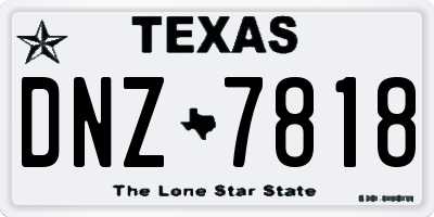 TX license plate DNZ7818