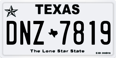 TX license plate DNZ7819