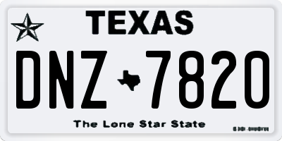 TX license plate DNZ7820