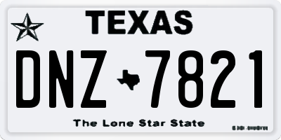TX license plate DNZ7821