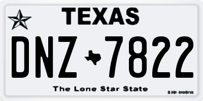 TX license plate DNZ7822