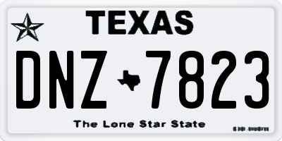 TX license plate DNZ7823