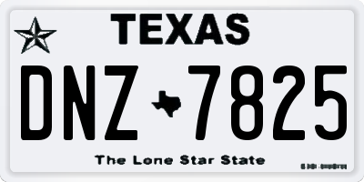 TX license plate DNZ7825