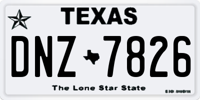 TX license plate DNZ7826
