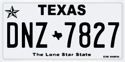 TX license plate DNZ7827