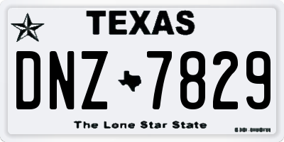 TX license plate DNZ7829