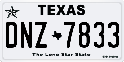 TX license plate DNZ7833