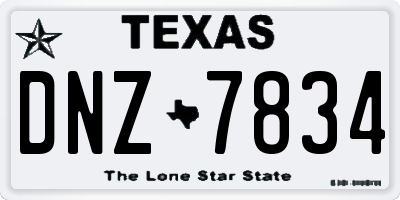 TX license plate DNZ7834