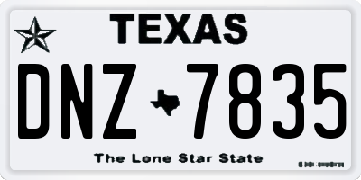 TX license plate DNZ7835