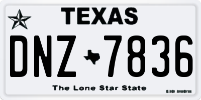 TX license plate DNZ7836