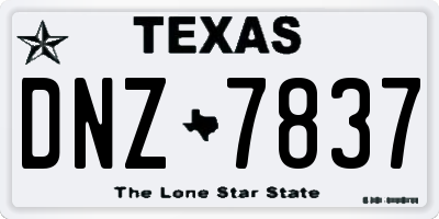 TX license plate DNZ7837