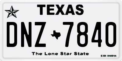 TX license plate DNZ7840