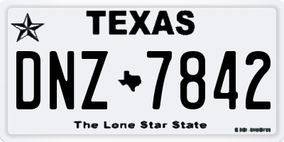 TX license plate DNZ7842