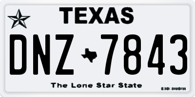 TX license plate DNZ7843