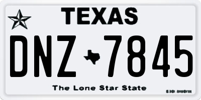 TX license plate DNZ7845