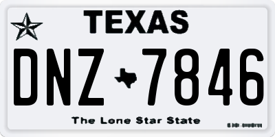 TX license plate DNZ7846