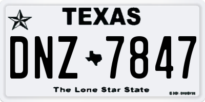 TX license plate DNZ7847