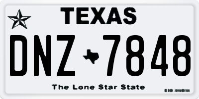 TX license plate DNZ7848