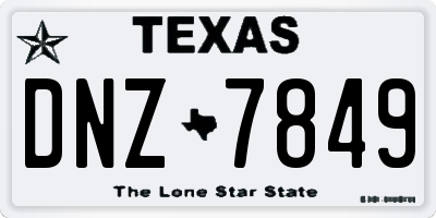TX license plate DNZ7849