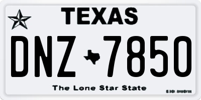 TX license plate DNZ7850